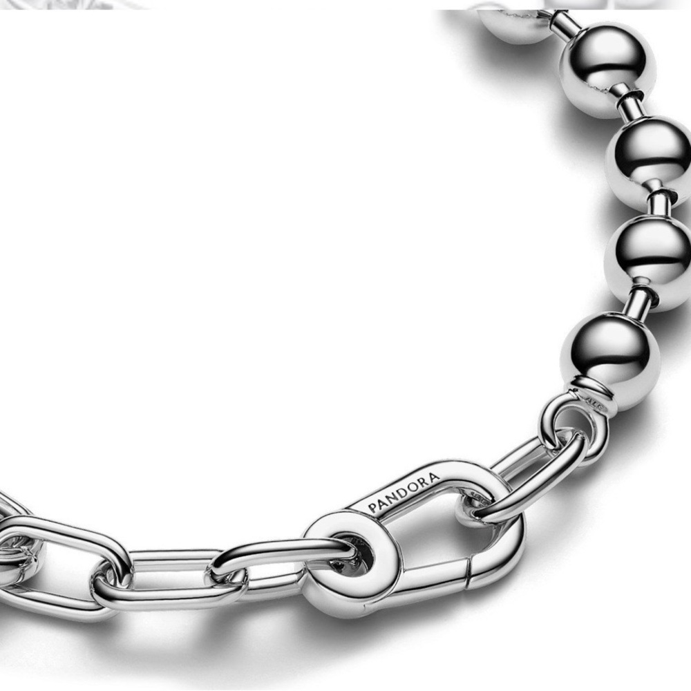 Elegant Silver 925 Beaded Bracelet/19cm/7.5”